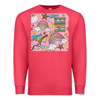 Cardinal school with rainbow seamless pattern Premium Sweatshirt - BundleAndBundleShop
