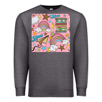 Charcoal Heather school with rainbow seamless pattern Premium Sweatshirt - BundleAndBundleShop