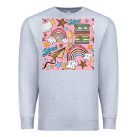 Heather Grey school with rainbow seamless pattern Premium Sweatshirt - BundleAndBundleShop