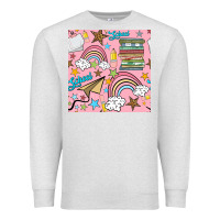Oatmeal Heather school with rainbow seamless pattern Premium Sweatshirt - BundleAndBundleShop