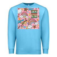 Ocean Blue school with rainbow seamless pattern Premium Sweatshirt - BundleAndBundleShop