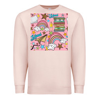Pale Pink school with rainbow seamless pattern Premium Sweatshirt - BundleAndBundleShop