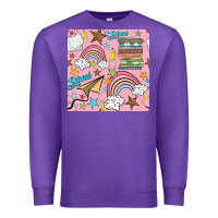 Purple school with rainbow seamless pattern Premium Sweatshirt - BundleAndBundleShop