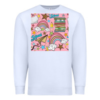 White school with rainbow seamless pattern Premium Sweatshirt - BundleAndBundleShop
