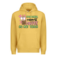 Antique Gold emotional support coffee do not touch Premium Hoodie - MaliasSmallBusiness