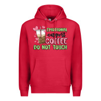 Cardinal emotional support coffee do not touch Premium Hoodie - MaliasSmallBusiness