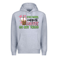 Heather Grey emotional support coffee do not touch Premium Hoodie - MaliasSmallBusiness