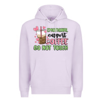 Lilac emotional support coffee do not touch Premium Hoodie - MaliasSmallBusiness