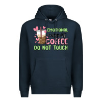 Navy emotional support coffee do not touch Premium Hoodie - MaliasSmallBusiness