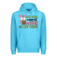 Ocean Blue emotional support coffee do not touch Premium Hoodie - MaliasSmallBusiness
