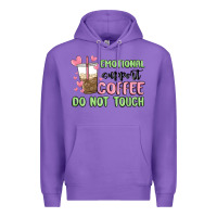 Purple emotional support coffee do not touch Premium Hoodie - MaliasSmallBusiness