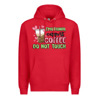 Red emotional support coffee do not touch Premium Hoodie - MaliasSmallBusiness