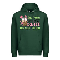 Sports Green emotional support coffee do not touch Premium Hoodie - MaliasSmallBusiness