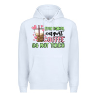 White emotional support coffee do not touch Premium Hoodie - MaliasSmallBusiness