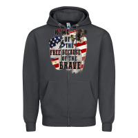 Smoke Home of the free because of the brave 4th of july Zipper Hoodie - CowGirlArtShop