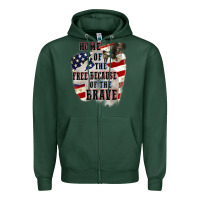 Sports Green Home of the free because of the brave 4th of july Zipper Hoodie - CowGirlArtShop