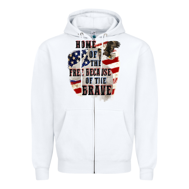 Home Of The Free Because Of The Brave 4th Of July Zipper Hoodie by CowGirlArtShop | Teevron