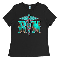 Black registered medical symbol nurse Ladies Tee - BarkalooDesign
