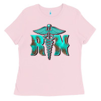 Bubblegum Pink registered medical symbol nurse Ladies Tee - BarkalooDesign