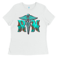 White registered medical symbol nurse Ladies Tee - BarkalooDesign