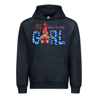 Navy all american girl with gnome Urban Hoodie - NancyCooperArtShop