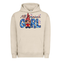 Pigment French Oak all american girl with gnome Urban Hoodie - NancyCooperArtShop