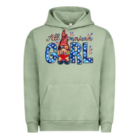 Pigment Oil Green all american girl with gnome Urban Hoodie - NancyCooperArtShop