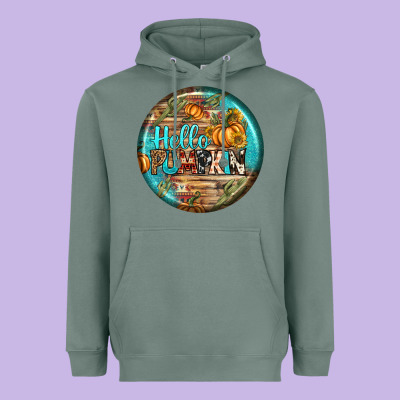 Hello Pumpkin Earrings Heavyweight Hoodie Designed By Bundleandbundleshop