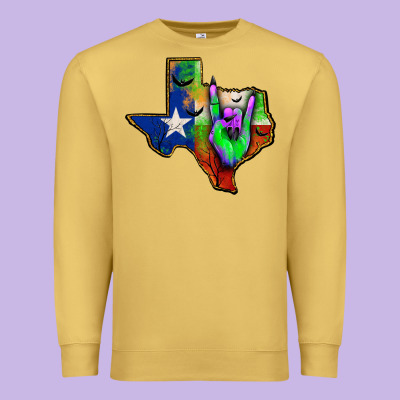 Texas Map Halloween Premium Sweatshirt Designed By Jahusdesignshop