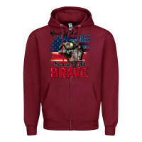 Burgundy Home of the free because of the brave 4th of july Zipper Hoodie - CowGirlArtShop