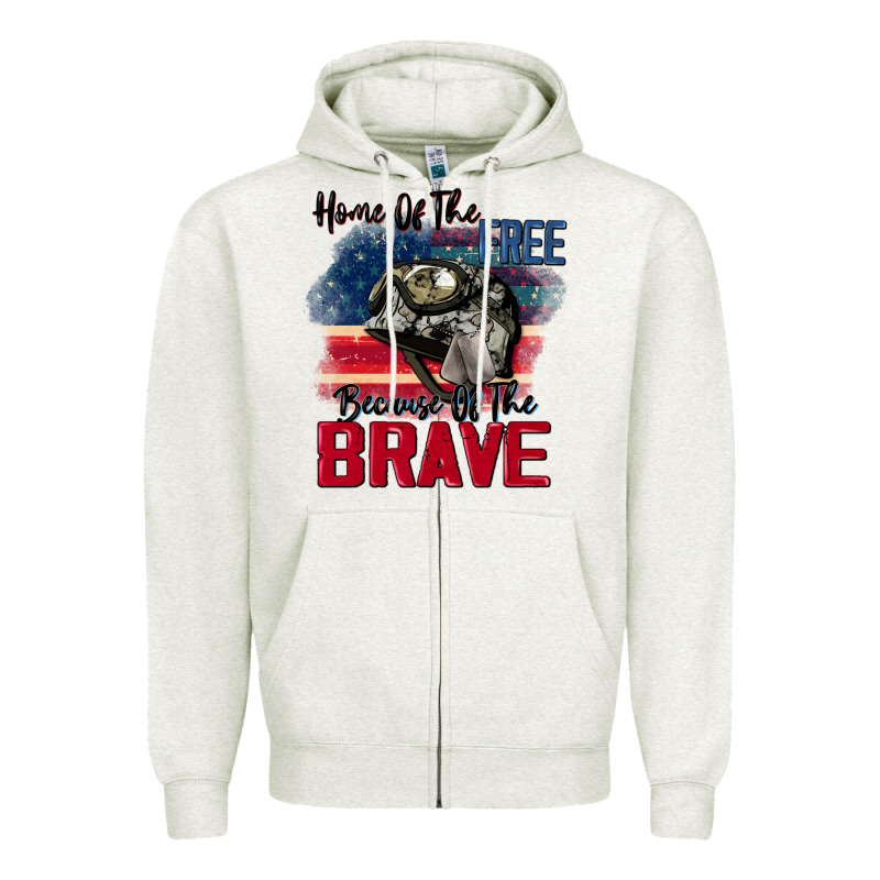 Home Of The Free Because Of The Brave 4th Of July Zipper Hoodie by CowGirlArtShop | Teevron
