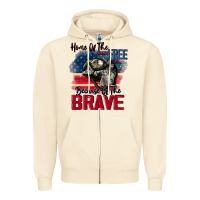 Sandshell Home of the free because of the brave 4th of july Zipper Hoodie - CowGirlArtShop