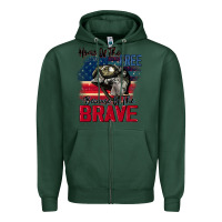Sports Green Home of the free because of the brave 4th of july Zipper Hoodie - CowGirlArtShop