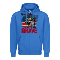 True Royal Home of the free because of the brave 4th of july Zipper Hoodie - CowGirlArtShop