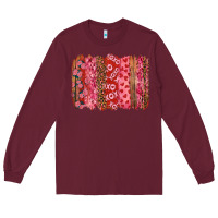 Burgundy valentine's day xoxo brushstroke Long Sleeve Tee - RanaPortraitStore