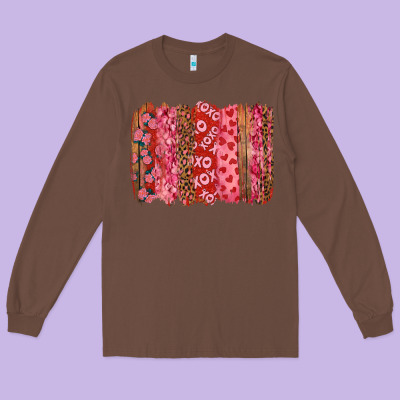 Valentine's Day Xoxo Brushstroke Long Sleeve Tee Designed By Ranaportraitstore