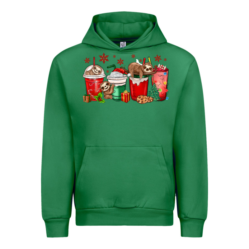 Christmas Sloth Coffee Cups Urban Hoodie by MaliasSmallBusiness | Teevron