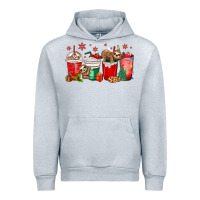 Heather Grey christmas sloth coffee cups Urban Hoodie - MaliasSmallBusiness