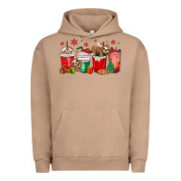 Pigment Burro christmas sloth coffee cups Urban Hoodie - MaliasSmallBusiness