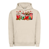 Pigment French Oak christmas sloth coffee cups Urban Hoodie - MaliasSmallBusiness