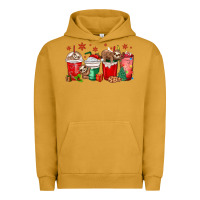 Pigment Peanut Butter christmas sloth coffee cups Urban Hoodie - MaliasSmallBusiness