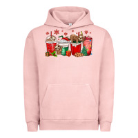 Pigment Salmon christmas sloth coffee cups Urban Hoodie - MaliasSmallBusiness