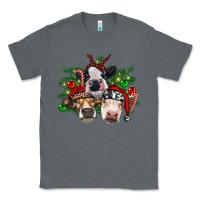 Charcoal Heather christmas cows with tree Classic Tee - RanaPortraitStore