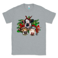 Heather Grey christmas cows with tree Classic Tee - RanaPortraitStore