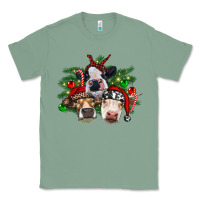 Sage christmas cows with tree Classic Tee - RanaPortraitStore