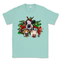 Seafoam christmas cows with tree Classic Tee - RanaPortraitStore
