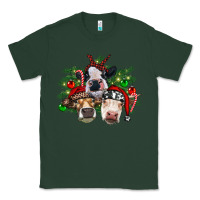 Sports Green christmas cows with tree Classic Tee - RanaPortraitStore