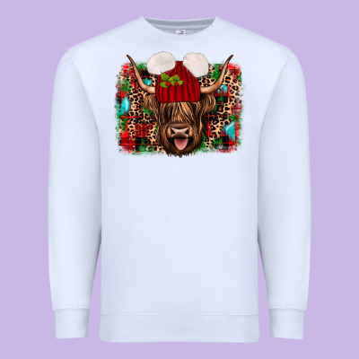 Highland Cow Christmas Premium Sweatshirt Designed By Jahusdesignshop