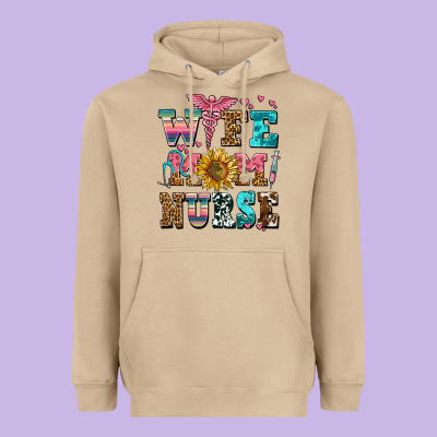 Wife Mom Nurse Heavyweight Hoodie Designed By Adodesignshop