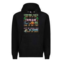Black camping rules Premium Hoodie - MaliasSmallBusiness